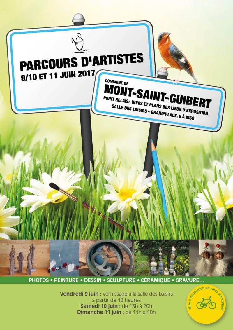 Parcours d'Artistes de Mont-Saint-Guibert - le week-end des 10 et 11 juin 2017